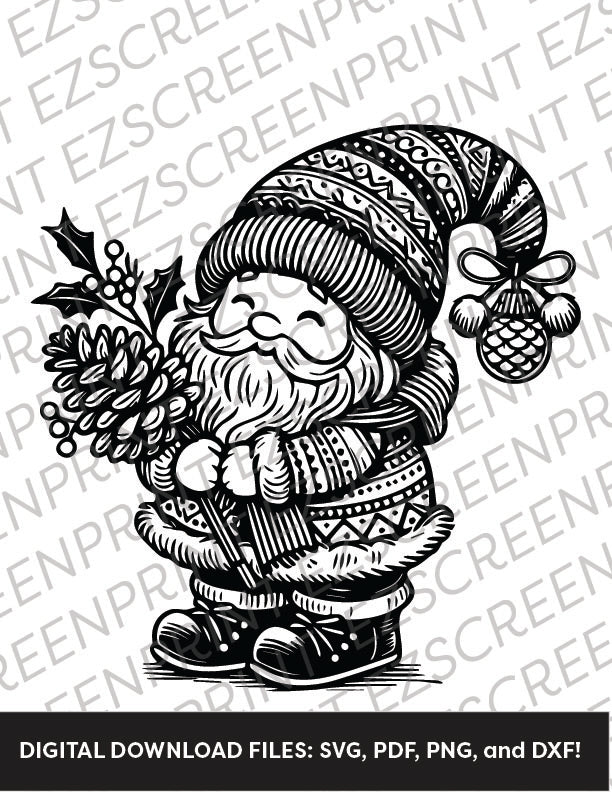 Christmas Gnome, Various Sizes + Digital Download