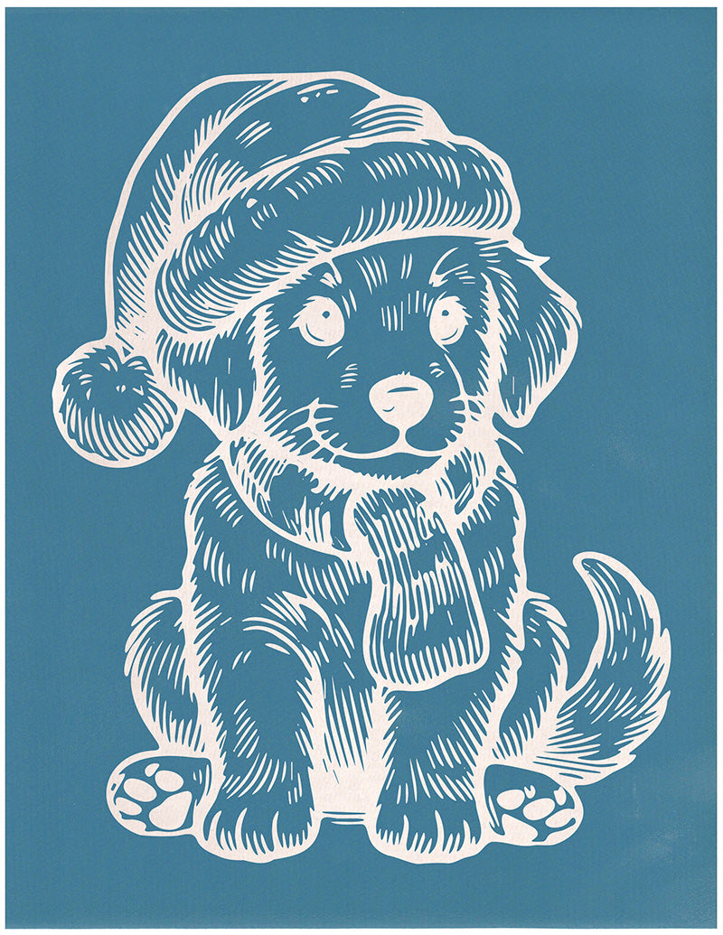 Christmas Golden Retriever Puppy, Various Sizes + Digital Download