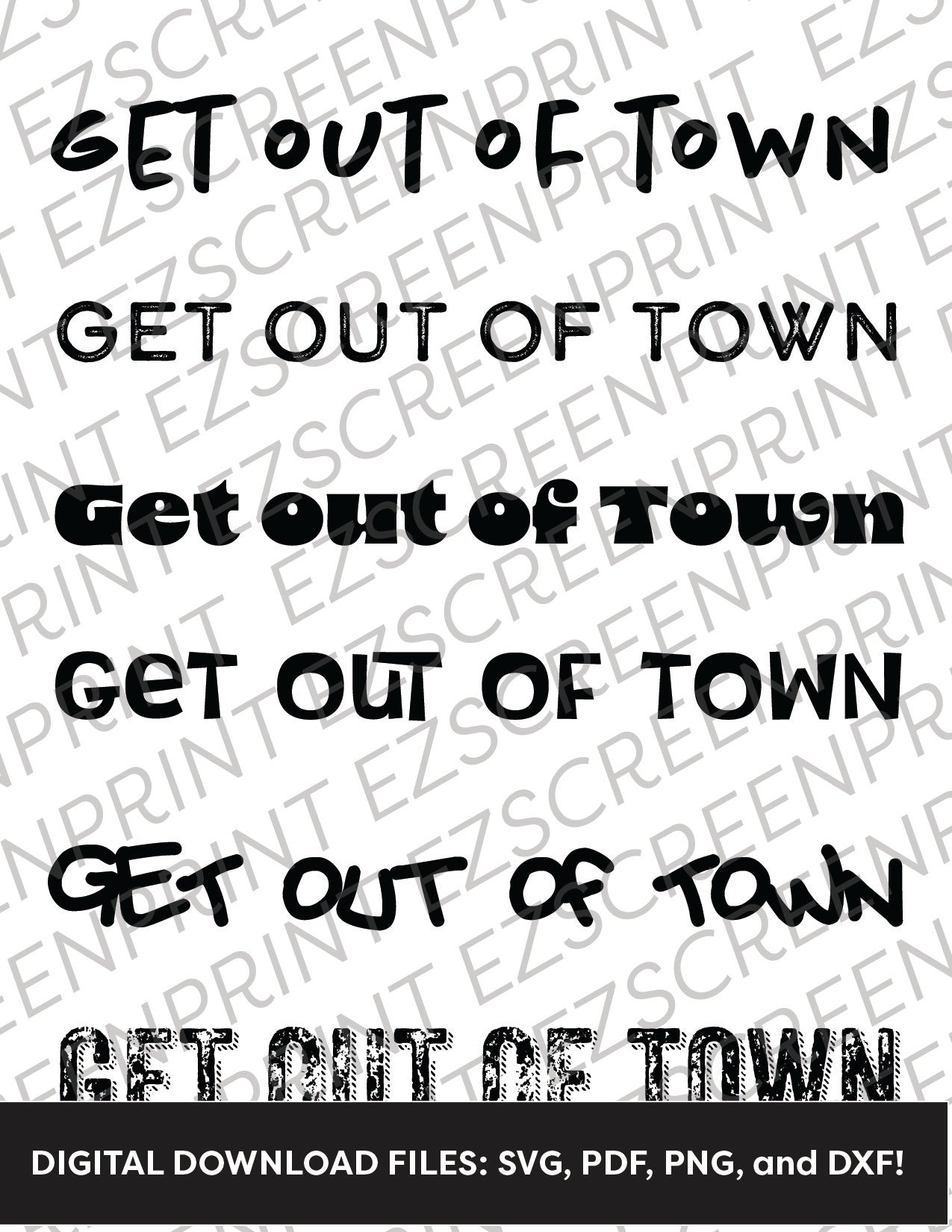 Get Out of Town Phrase Pack, Various Sizes + Digital Download