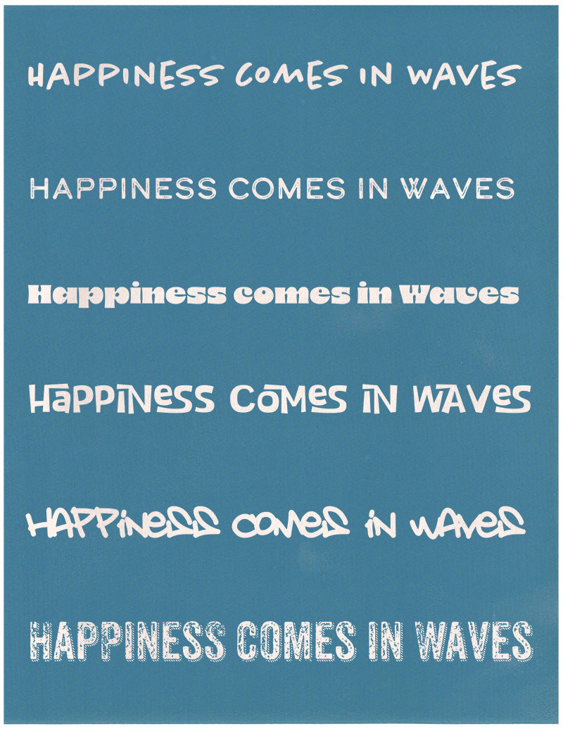 Happiness Comes in Waves Phrase Pack, Various Sizes + Digital Download