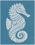 Patterned Sea Horse, Various Sizes + Digital Download