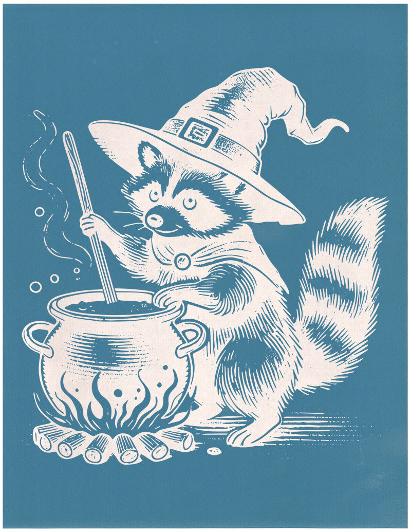 Raccoon Witch, Various Sizes + Digital Download