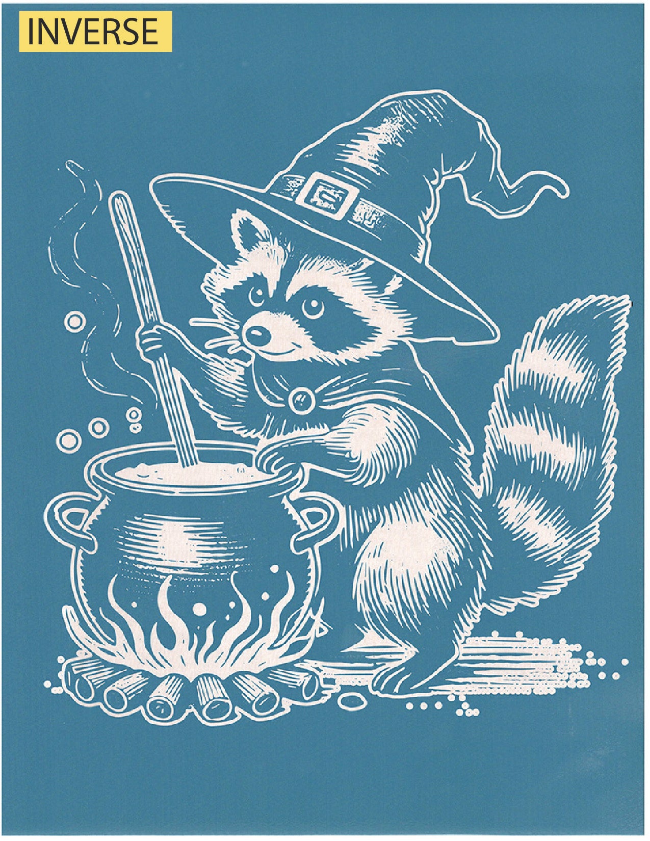 Raccoon Witch, Various Sizes + Digital Download