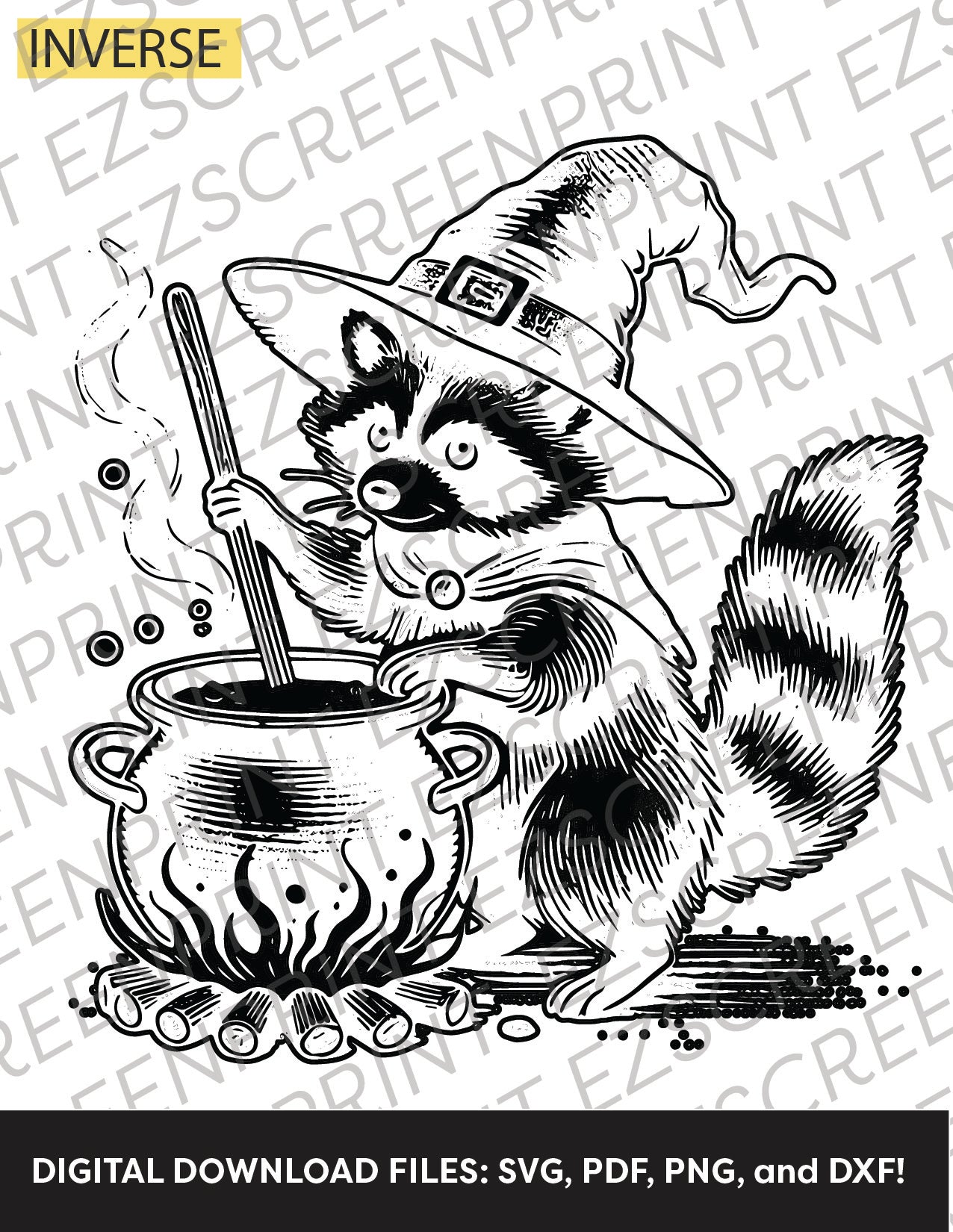 Raccoon Witch, Various Sizes + Digital Download