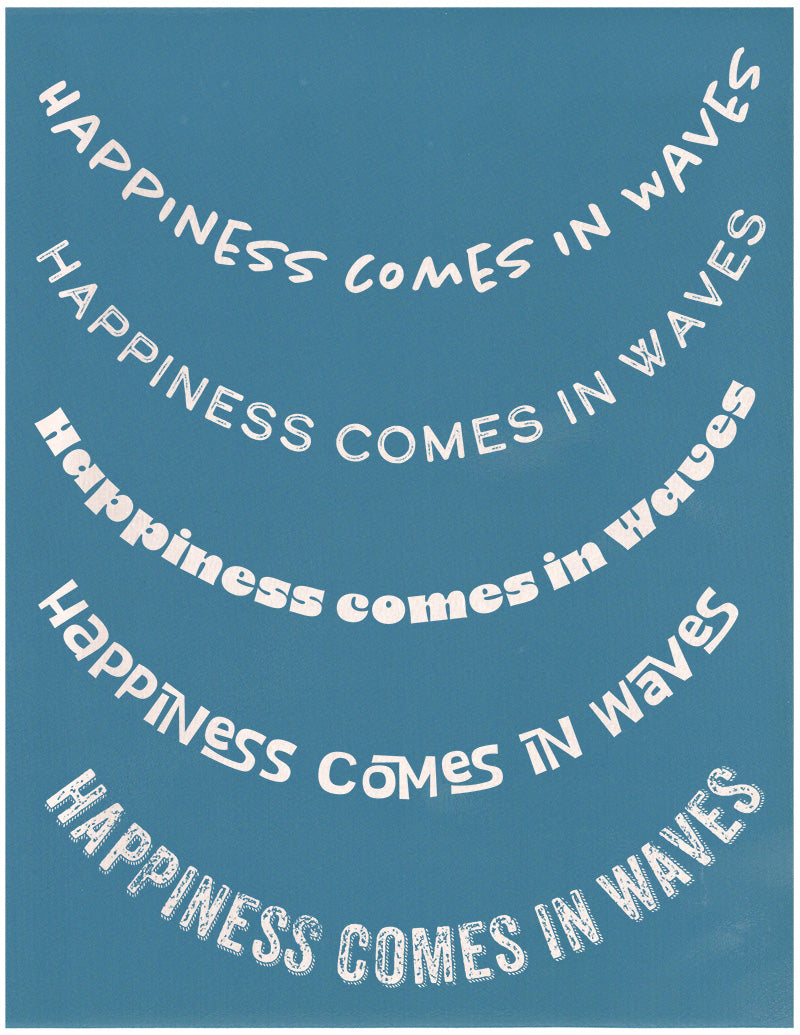 Happiness Comes in Waves Phrase Pack, Various Sizes + Digital Download