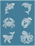 Patterned Ocean Animals Pack 1, Various Sizes + Digital Download