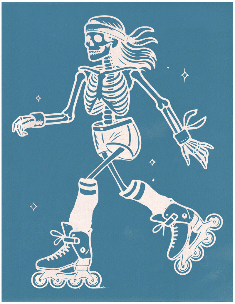 Skeleton Roller Blader, Various Sizes + Digital Download